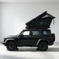 Tente de toit de voiture pour 2 personnes, en aluminium, coque rigide, tout-terrain, SUV 4x4, pliable, avec structure en X, pour le camping