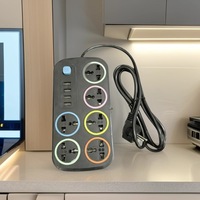 Rallonge électrique multi-prises de haute qualité pour le Royaume-Uni, l'UE et les États-Unis, avec protection contre les surtensions et indicateur marche/arrêt