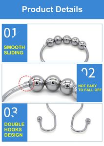Bathroom Mount Bulk Wholesale Double Sided Stainless Steel <b>Curtain</b> <b>Hook</b> - Product Image 2