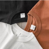 T-shirt unisexe en flanelle à manches courtes, couleur unie, coupe ample et décontractée, épaules tombantes, 200g, vierge, vente en gros usine pour l'été