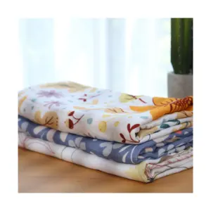 Bamboo Fiber 70% Bamboo 30% Cotton Baby Blanket Customized Breathable Skin Friendly Muslin Swaddle