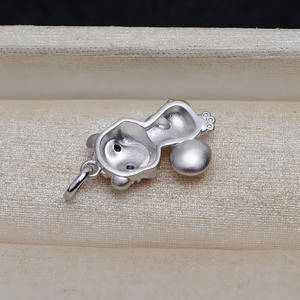 จี้เสือเงินแท้ S925 พร้อมถาดเปล่าสำหรับใส่ไข่มุก 7-8 มม. อุปกรณ์ทำเครื่องประดับ DIY สำหรับผู้หญิง สีโรสโกลด์ 4836 ปีเสือ - Product Image 3