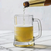 Tasses Stein en verre à bière classique de haute capacité avec logo personnalisé tasses en verre à bière transparent de style allemand de qualité alimentaire avec poignée pour la fête