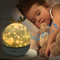 Lámpara de proyección de cielo estrellado LED Música BT Lámpara de proyector de luz de estrella cargada por USB Luz de noche LED