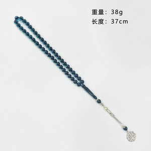 패션 비즈 팔찌 45개 10mm 합금 이중 투명 색상 무슬림 묵주 아랍 팔찌 - Product Image 4