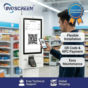 INGSCREEN Kiosque de paiement électronique au sol de 21.5 pouces Billet de stationnement automatique et machine de paiement automatique pour carte de crédit en espèces - Product Image 4
