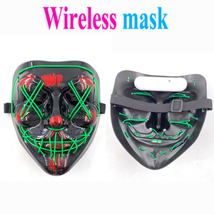 Máscaras de Cosplay de Halloween Horror Killer, máscara de PVC luminosa de <span class=keywords><strong>purga</strong></span> inalámbrica con luz LED para decoración de habitación y coche de fiesta de Carnaval - Product Image 6