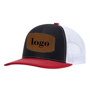 Casquette Trucker Homme Personnalisée en Coton Sergé de Haute Qualité, 6 Panneaux, Maille 112, Logo Brodé, Fermeture Snapback, avec Patch en Cuir – Fabrication BSCI - Product Image 2