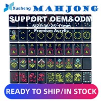 Mahjong : 160 jeux de tuiles de mahjong premium, l'original en acrylique bleu marine, jeu de tuiles de mahjong pour divertissement et soirées