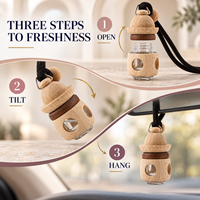 Diffuseur de parfum en bois pour voiture, flacon en verre suspendu, cordon tressé, concentration de parfum à 60%, logo personnalisé, OEM, ODM, vente en gros