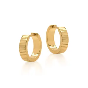 Hoop Drop Earring Gemnel Minimalist Jewelry Wholesale Gold Vermeil Huggies 925 Sterling Silver Bold Hoop Earrings For Women
