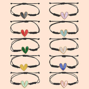 Personalizado hecho a mano macramé cuerda tejida cordón trenzado corazón encanto pulsera moda cadena pulseras para Mujeres Hombres <span class=keywords><strong>amistad</strong></span> inspirada - Product Image 6