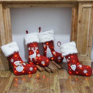 <span class=keywords><strong>Bas</strong></span> de Noël en velours LED personnalisable avec <span class=keywords><strong>elfe</strong></span>, renne, bonhomme de neige, broderie en peluche, décoration suspendue - Product Image 3