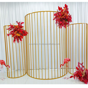 Soportes de arco de fondo de rollo de acero inoxidable personalizados producidos en fábrica para decoración de fiesta de boda - Product Image 1