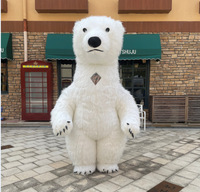 Costume gonflable d'ours polaire pour fête de rue, cosplay, mascotte en peluche, costume d'Halloween