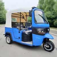 Vehículo Eléctrico Popular en África de 3 Ruedas, Tuk Tuk, 4 Pasajeros, 4500w, 150km de Autonomía, Cerradura Eléctrica de Puerta, Triciclo Eléctrico con Techo
