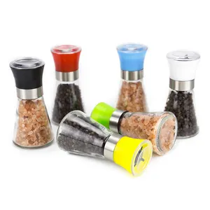 2024 più venduto Mini Spice Grinder Set di spezie barattolo di spezie con vasetto in vetro macina ceramica utensili da cucina