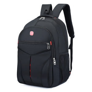Men's <b>Backpack</b> Oxford Cloth <b>Laptop</b> Compartment Water Resistance Everyday Use Black Solid Color Shoulder Straps - Product Image 4