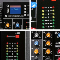Console de mixage audio professionnelle 16 canaux avec carte son, USB, Bluetooth, système sonore pour scène, studio et DJ