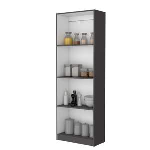 DB Zachary Modern Matt Gray and <b>White</b> Tier Storage <b>Bookcase</b> Wood Plastic with Stylish Design for Office Bedroom or Bathroom - Product Image 3