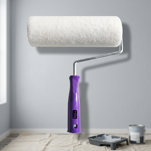 Rodillo de pintura industrial 100% microfibra, pelo largo de 18 mm, marco sin jaula, mango de PP morado, uso interior/exterior, varios tamaños, OEM - Product Image 3