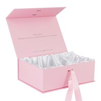 Boîte d'emballage magnétique personnalisé, boîte-cadeau de luxe rose avec fermeture magnétique