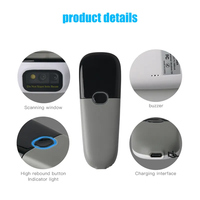 Lecteur de codes-barres portable sans fil 1D 2D, mini scanner manuel 2.4G/Bluetooth Wi-Fi avec interface BT et interface mobile