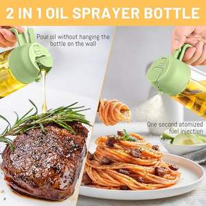 Botol peralatan memasak, Dispenser minyak zaitun 2 in 1 hijau dan semprotan minyak kaca 16oz untuk dapur - Product Image 4