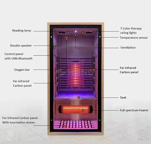 Sauna Seca Interior de Madera para 2 Personas con <span class=keywords><strong>Calefactor</strong></span> <span class=keywords><strong>Infrarrojo</strong></span> de Baja EMF 2026 - Product Image 4