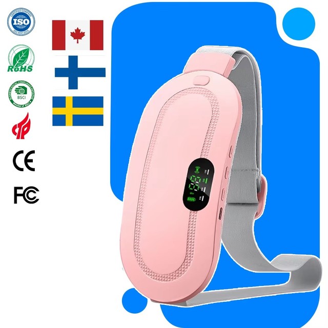 Portable Mini Massager With USB Charger Warm Palace Belt Pain Relief Menstrual Heating Pad for Head Scalp for Menstrual Cramps