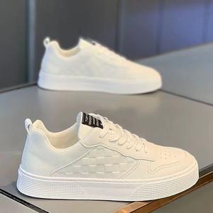 Summer <b>Men's</b> New Breathable White <b>Shoes</b> <b>Men's</b> Trendy and Versatile Thick <b>Soled</b> Sports and Leisure Board Trendy <b>Shoes</b> - Product Image 6
