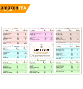 2024 새로운 에어프라이어 치트 시트, 냉장고 자석, 요리 시간 스티커 냉장고 자석