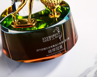 Décoration personnalisée pour la maison, nouveau design, grand trophée en verre cristal, récompense de golf, trophée aigle aux ailes transparentes