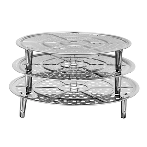 <span class=keywords><strong>Bandeja</strong></span> Redonda de Acero Inoxidable 304 para <span class=keywords><strong>Vaporera</strong></span>, Soporte Duradero para Vaporizar Dumplings y Pan - Product Image 6