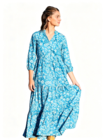 Robes de printemps amples pour femmes, grandes tailles, imprimées multicolores, col rond, manches 3/4, pour les loisirs et les vacances, vente en gros
