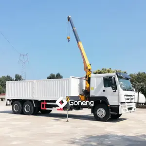 Telescopic Boom Nâng Tải Mới Sử Dụng Sinotruk Dump Truck Với Crane Lhd Rhd 5 Tấn 12 15 20 Tấn