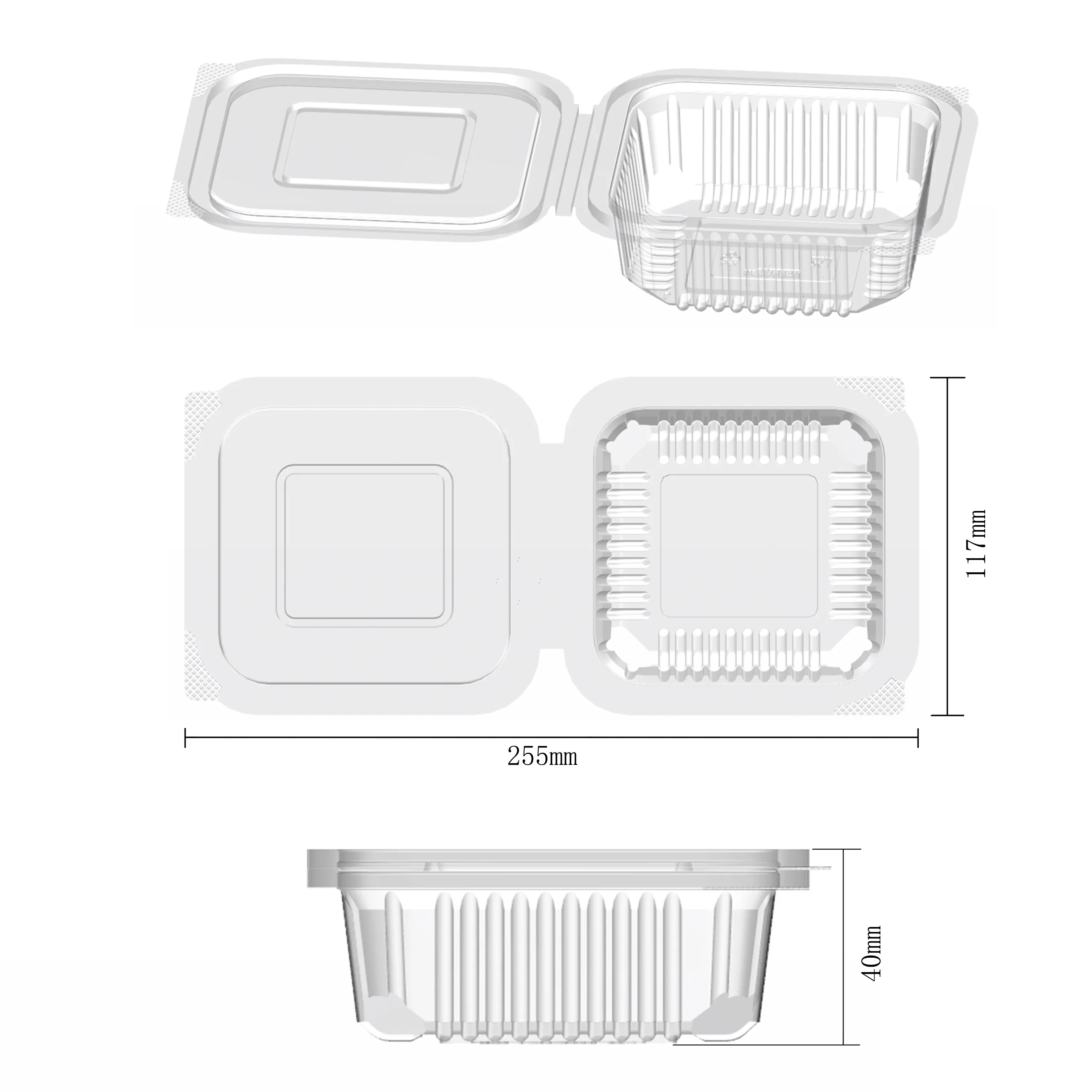 Embalagem recipiente de plástico do clamshell do pvc do animal de estimação transparente personalizado recipiente