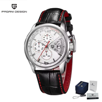 Pagani Design PD-3306 3306 Marken-Quarz-Armbanduhr Wasserdicht Lederarmband Luxus Herren-Armbanduhren für Männer Reloj Hombre + Box