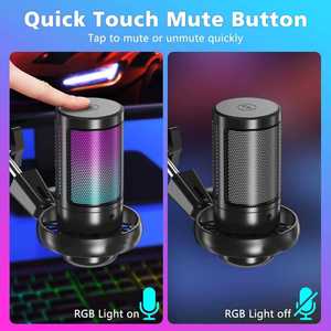 Microphone à condensateur USB RGB professionnel pour <span class=keywords><strong>Tik</strong></span> <span class=keywords><strong>Tok</strong></span> A8T A6T Équipement de studio musical Microphones de jeu - Product Image 5
