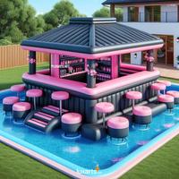 Bar flottant gonflable en PVC pour fêtes - Tente personnalisable avec impression de logo gratuite - Bar de piscine