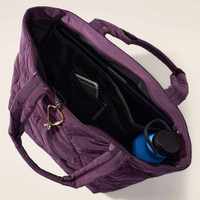 Sac fourre-tout matelassé en nylon léger pour femme, couleur unie, style élégant, idéal pour le shopping