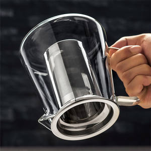 <span class=keywords><strong>Teiera</strong></span> Ecologica in Vetro con Filtro e Coperchio in Acciaio Inox, Set <span class=keywords><strong>Teiera</strong></span> in Vetro <span class=keywords><strong>Borosilicato</strong></span> Alto da 450ml, 550ml, 800ml, 950ml - Product Image 2