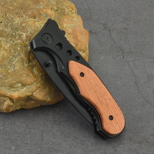 Bán buôn xách tay bạc Thép không gỉ gấp dao với gỗ xử lý mát ngoài trời đa mục đích Hoang Dã cắm trại dao - Product Image 5