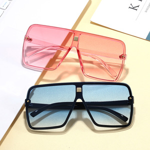 2025 bán buôn mới đến một mảnh ống kính thời trang vuông kích thước lớn PC Kính mát đường phố bắn Kính mát chống UV Kính mát - Product Image 1