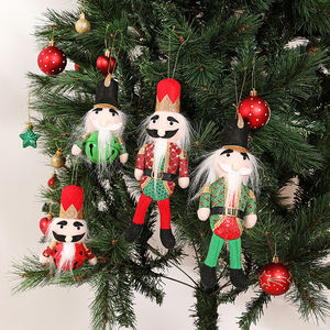 Figurines de soldats <span class=keywords><strong>casse</strong></span>-noisettes en peluche pour Noël, décorations pour l'arbre de Noël, décorations de fête - Product Image 4