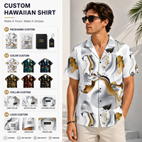 Camisa Hawaiana Personalizada con Estampado Completo, Manga Corta, con Botones, Informal, para Verano, Playa, Vacaciones, OEM, ODM, Logotipo Personalizado, Venta al por Mayor, Premium, para Hombre