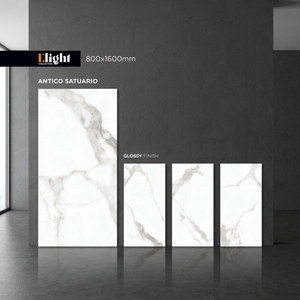 Azulejos de porcelana brillante Oyster Serpentine Desert Onyx de 80x160cm, colección de lujo para pisos y paredes - Product Image 3