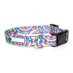 Collar personalizado para mascotas de estilo étnico suave, collares de perro bonitos ajustables con patrones geométricos tribales florales bohemios - Product Image 2