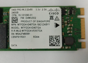 Cisco 5400 Pro 240GB M.2 SATA SSD Micron MTFDDAV240TG-16C1ZABBY สำหรับอัปเกรดการจัดเก็บข้อมูลเซิร์ฟเวอร์ - Product Image 3