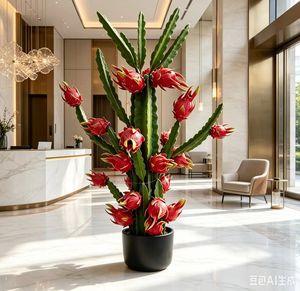 <span class=keywords><strong>Arbre</strong></span> artificiel réaliste de pitaya (<span class=keywords><strong>fruit</strong></span> du <span class=keywords><strong>dragon</strong></span>) en gros, plante tropicale décorative pour aménagement intérieur et extérieur - Product Image 4